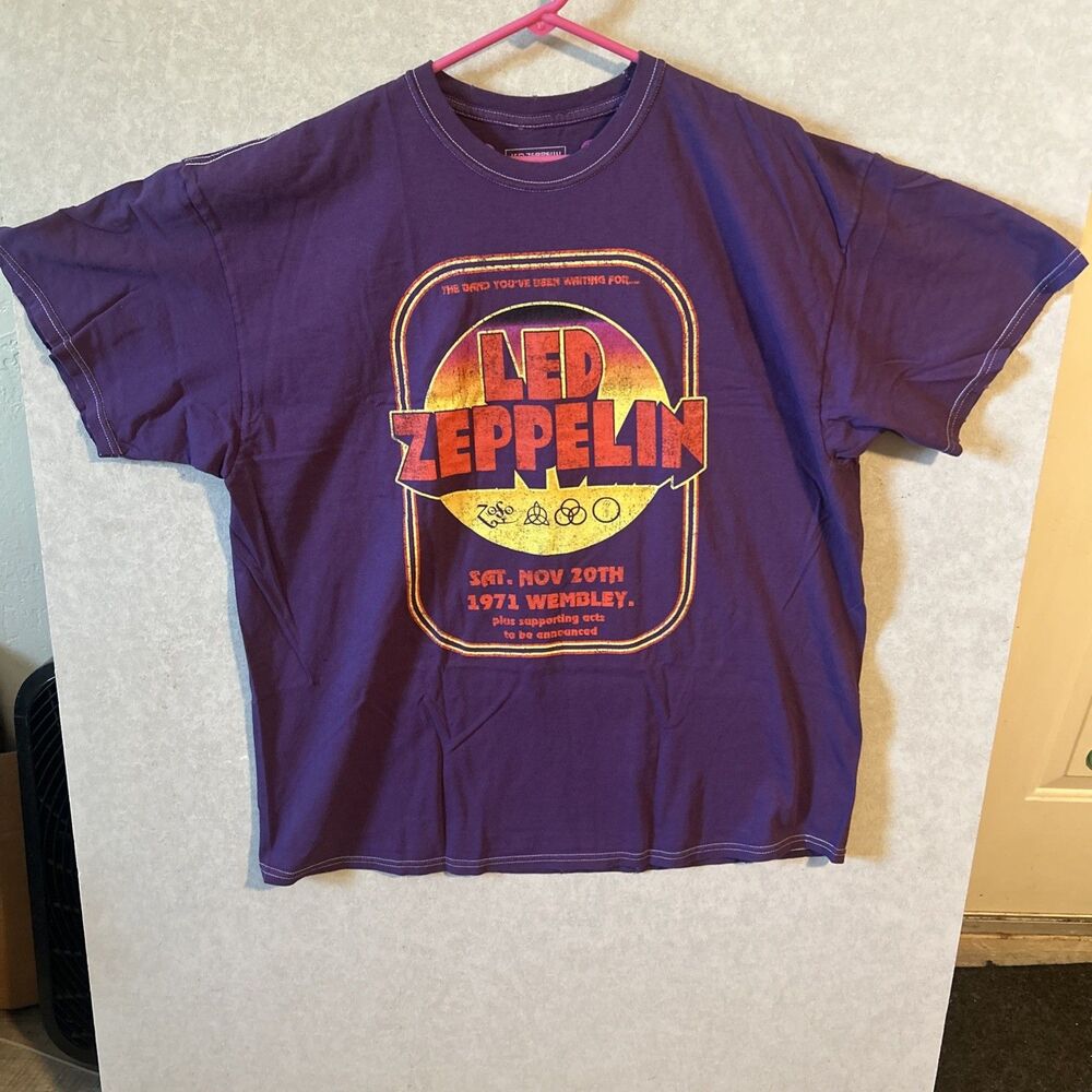 Led Zeppelin Webber 1971 Purple Tee Size Large #308